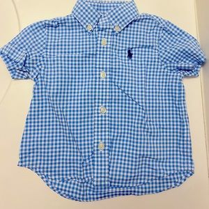 Ralph Lauren Blue & white infant polo shirt